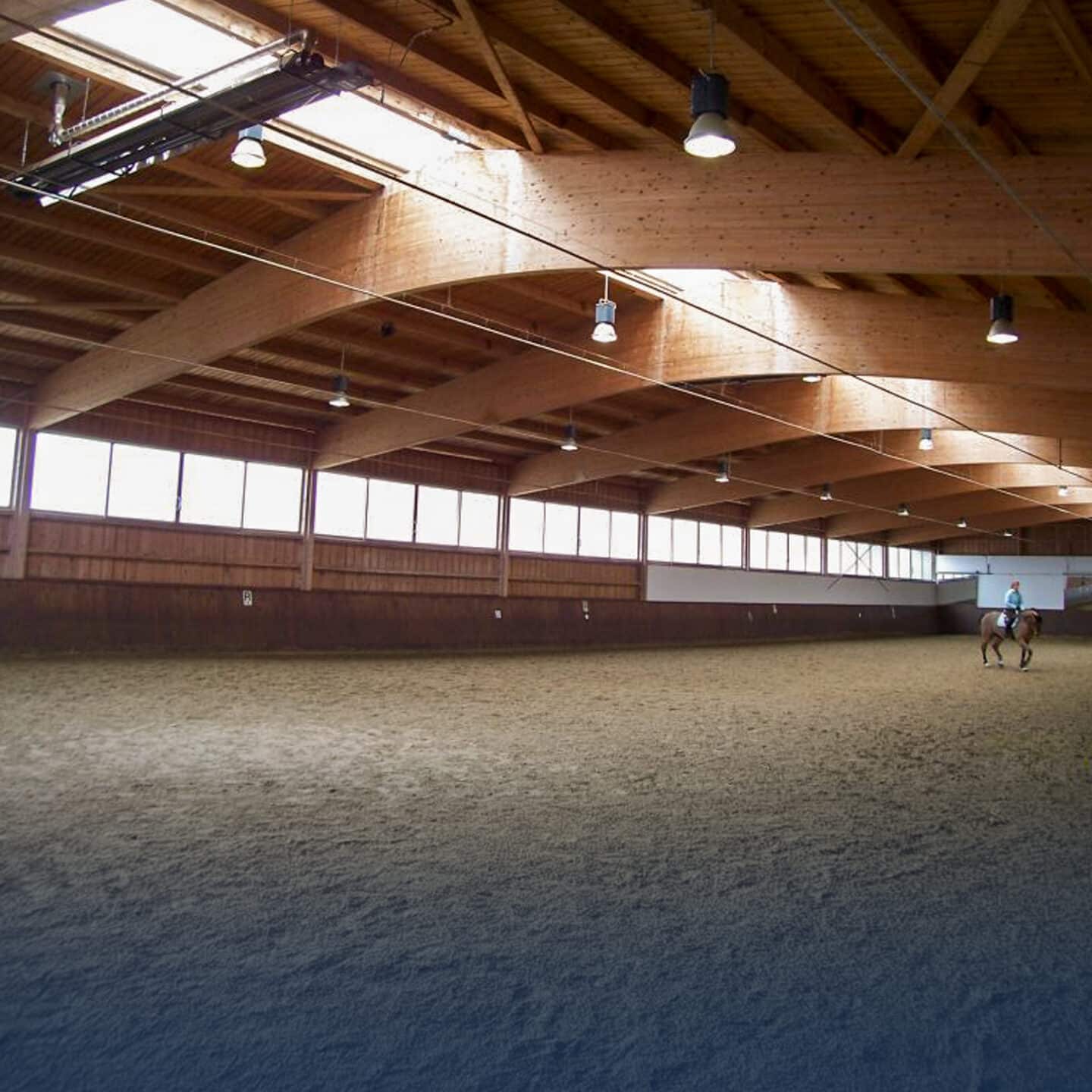 Riding arena with person on horse