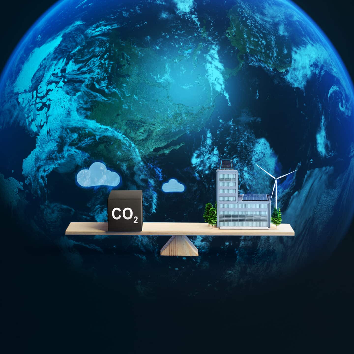 Graphical representation of CO2 emissions and renewable energies