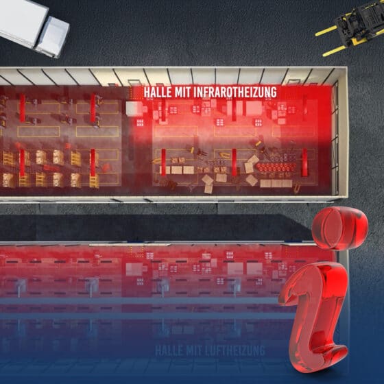 Comparison of infrastructure with infrared and air heating