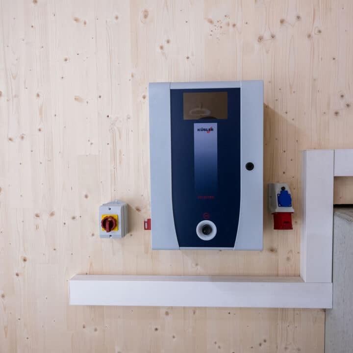 Wall mounting of a modern boiler