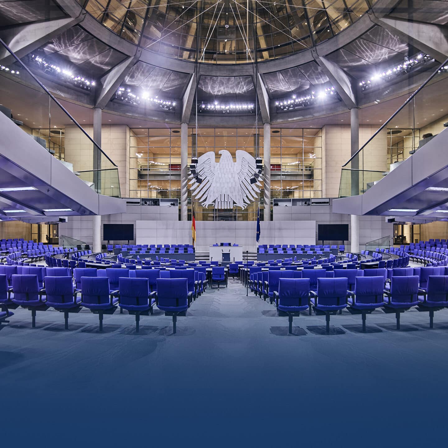 Interior view of a modern parliament hall