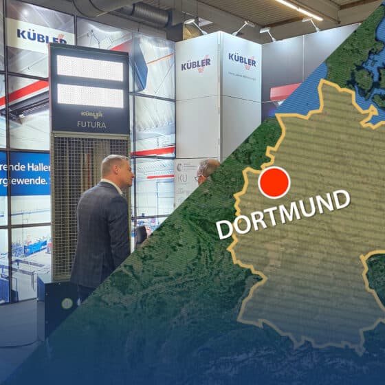 Exhibition stand and map of Dortmund