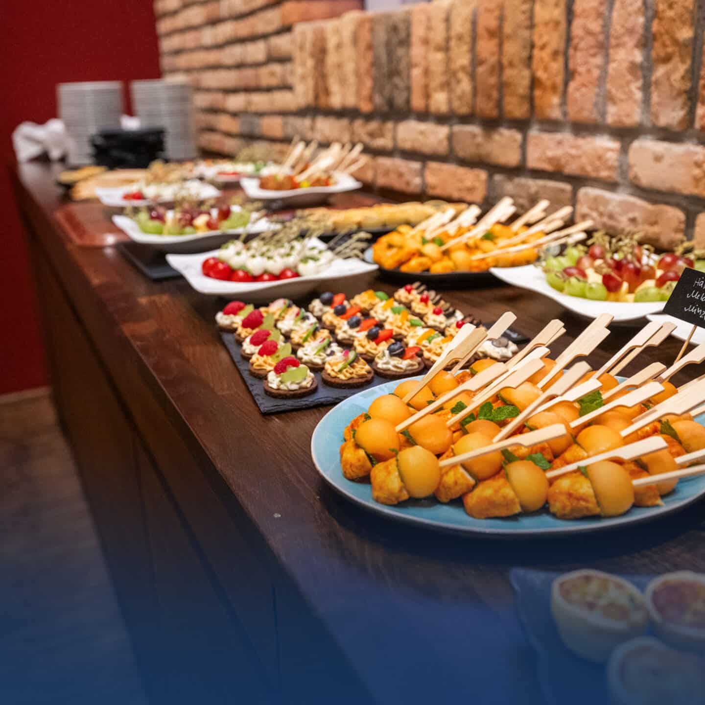 Varied finger food on a buffet