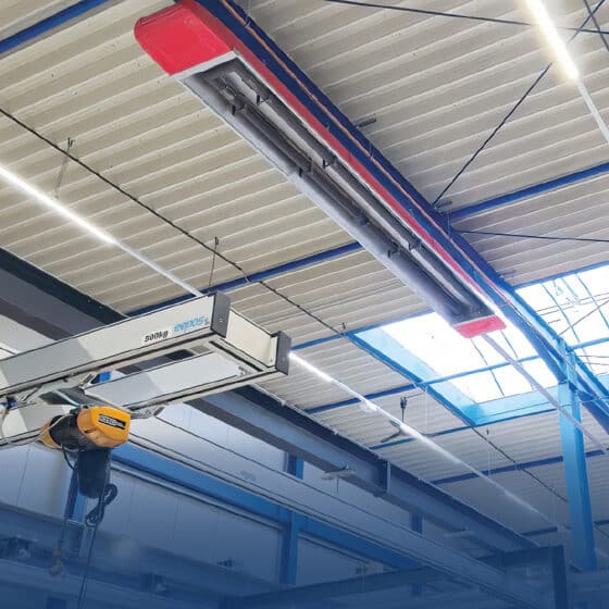 Indoor crane in industrial workshop