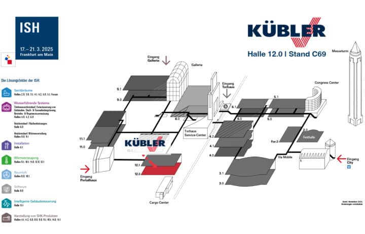 Standortplan der ISH Messe Frankfurt 2025